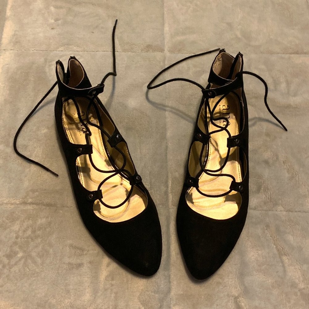 Black Size 8.5 Lace Up Dress Shoes